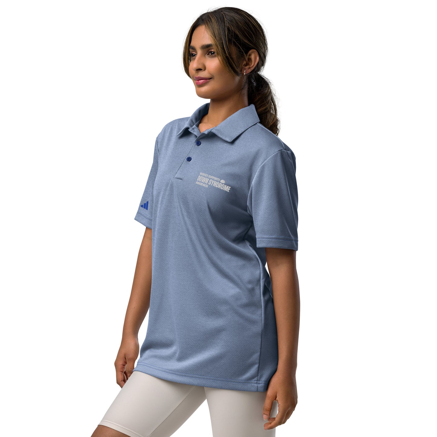 Nurses Supports Down Syndrome adidas space-dyed polo