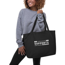 Load image into Gallery viewer, Care Givers Support Dawn Syndrome Awareness Large organic tote bag
