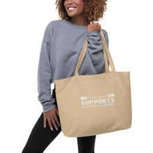 Load image into Gallery viewer, Care Givers Support Dawn Syndrome Awareness Large organic tote bag