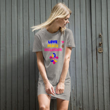 Load image into Gallery viewer, Love Peace Inclusion Organic T-Shirt Dress
