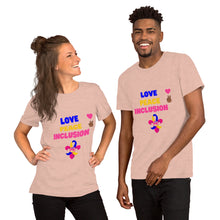 Load image into Gallery viewer, Love Peace Inclusion T-Shirt