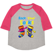 Load image into Gallery viewer, Rock Your Socks Youth Baseball Shirt (Unisex)