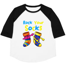 Load image into Gallery viewer, Rock Your Socks Youth Baseball Shirt (Unisex)
