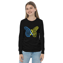 Load image into Gallery viewer, Down Syndrome Awareness Month Butterfly Youth Long Sleeve Tee (Unisex)
