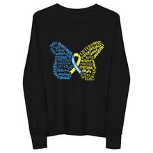 Load image into Gallery viewer, Down Syndrome Awareness Month Butterfly Youth Long Sleeve Tee (Unisex)