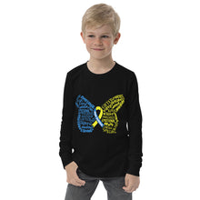 Load image into Gallery viewer, Down Syndrome Awareness Month Butterfly Youth Long Sleeve Tee (Unisex)