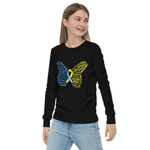 Load image into Gallery viewer, Down Syndrome Awareness Month Butterfly Youth Long Sleeve Tee (Unisex)