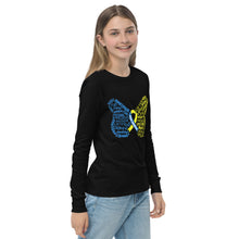 Load image into Gallery viewer, Down Syndrome Awareness Month Butterfly Youth Long Sleeve Tee (Unisex)