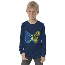 Load image into Gallery viewer, Down Syndrome Awareness Month Butterfly Youth Long Sleeve Tee (Unisex)
