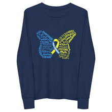 Load image into Gallery viewer, Down Syndrome Awareness Month Butterfly Youth Long Sleeve Tee (Unisex)