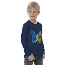 Load image into Gallery viewer, Down Syndrome Awareness Month Butterfly Youth Long Sleeve Tee (Unisex)