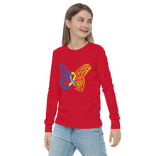 Load image into Gallery viewer, Down Syndrome Awareness Month Butterfly Youth Long Sleeve Tee (Unisex)