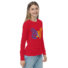 Load image into Gallery viewer, Down Syndrome Awareness Month Butterfly Youth Long Sleeve Tee (Unisex)