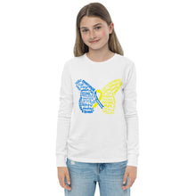 Load image into Gallery viewer, Down Syndrome Awareness Month Butterfly Youth Long Sleeve Tee (Unisex)
