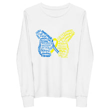 Load image into Gallery viewer, Down Syndrome Awareness Month Butterfly Youth Long Sleeve Tee (Unisex)