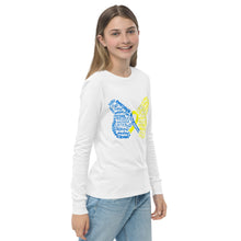 Load image into Gallery viewer, Down Syndrome Awareness Month Butterfly Youth Long Sleeve Tee (Unisex)