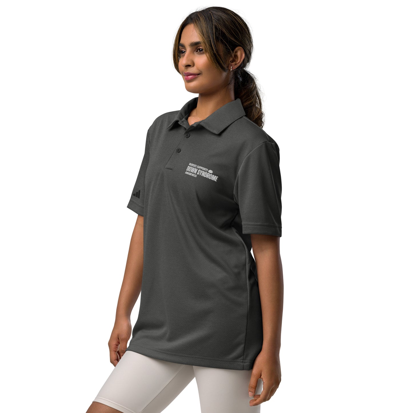 Nurses Supports Down Syndrome adidas space-dyed polo