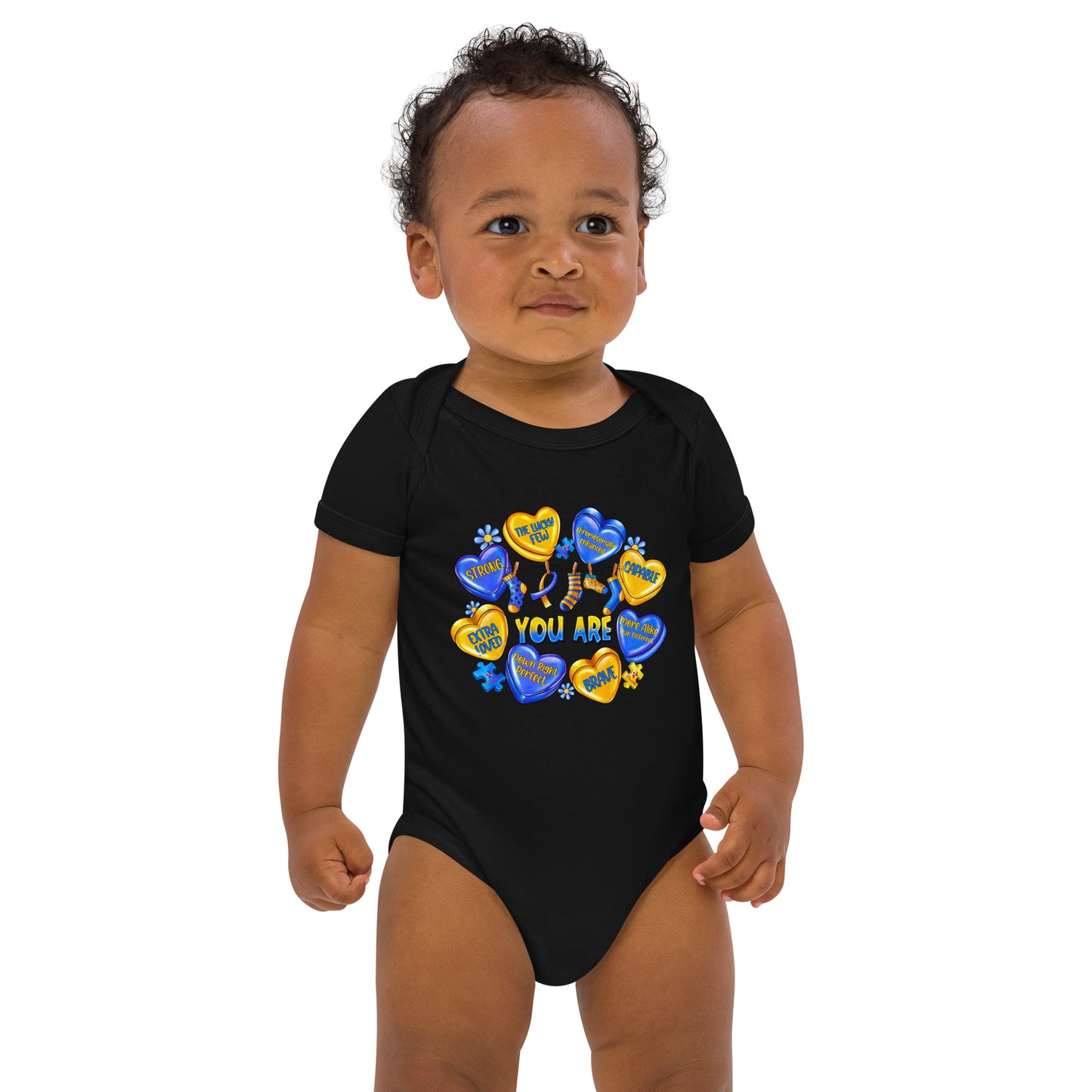 'You Are' Down Syndrome Awareness Organic cotton baby bodysuit
