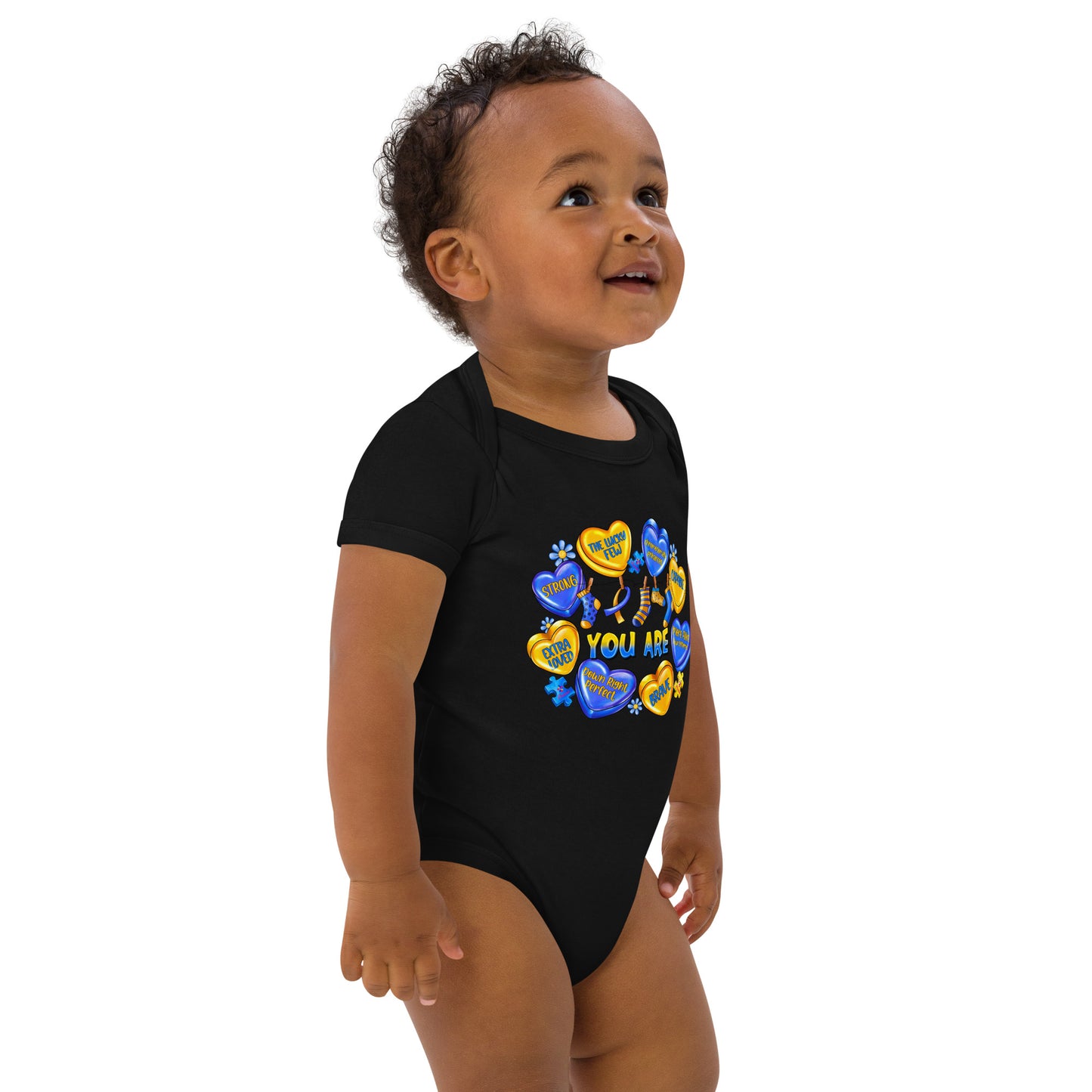 'You Are' Down Syndrome Awareness Organic cotton baby bodysuit