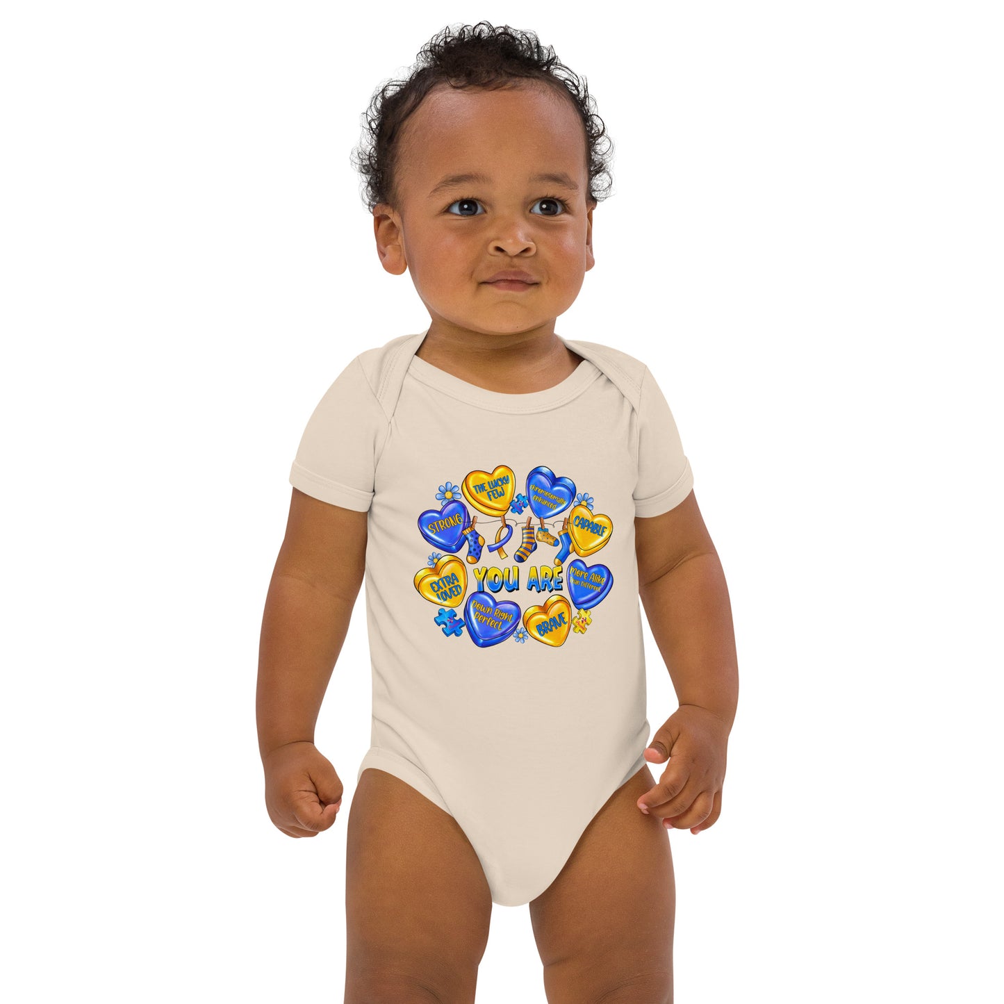 'You Are' Down Syndrome Awareness Organic cotton baby bodysuit