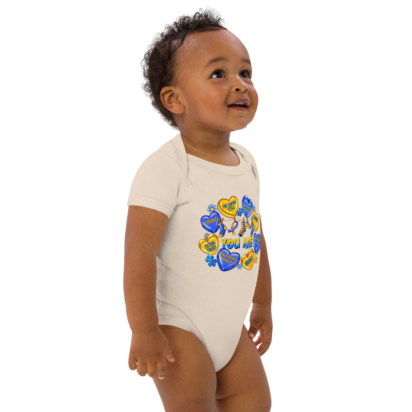 'You Are' Down Syndrome Awareness Organic cotton baby bodysuit