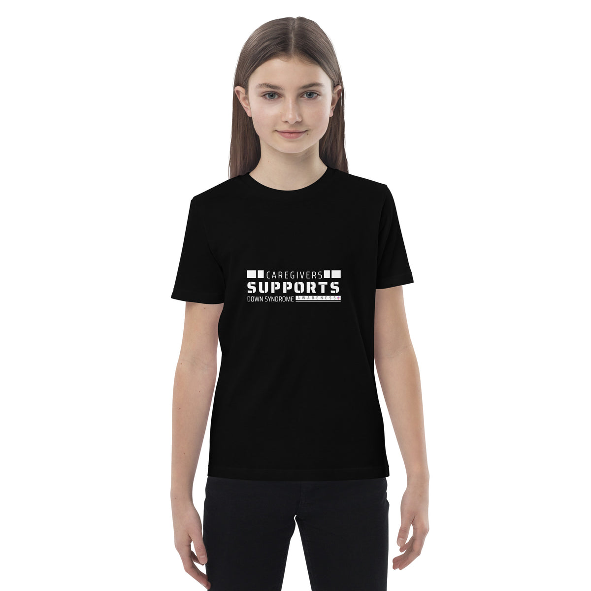 Care Givers Support Down Syndrome Awareness  Organic cotton kids t-shirt