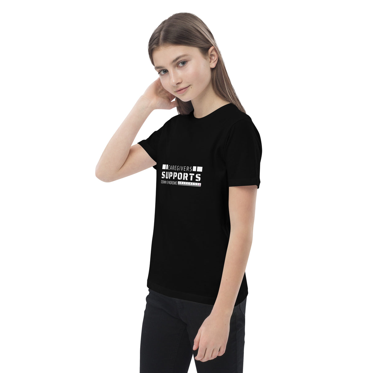 Care Givers Support Down Syndrome Awareness  Organic cotton kids t-shirt