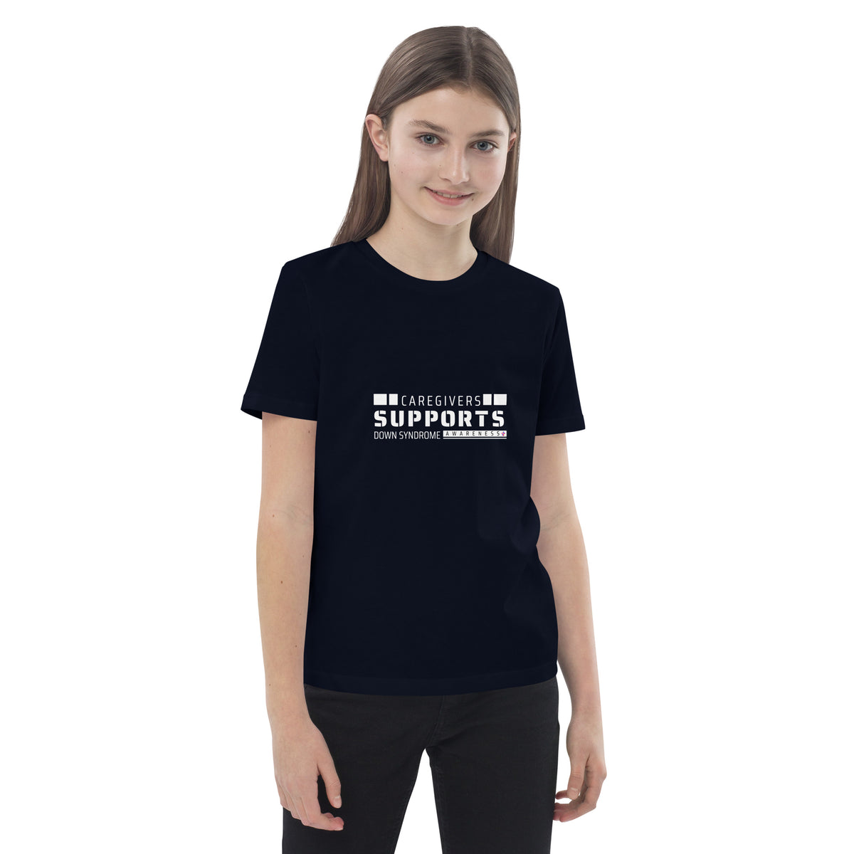 Care Givers Support Down Syndrome Awareness  Organic cotton kids t-shirt