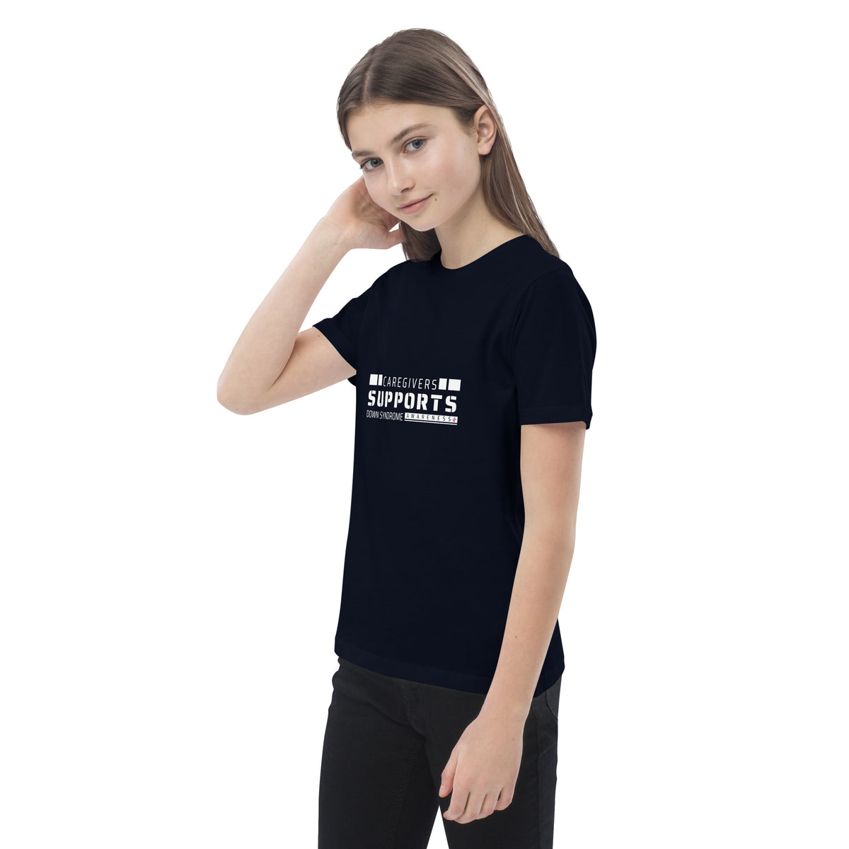 Care Givers Support Down Syndrome Awareness  Organic cotton kids t-shirt