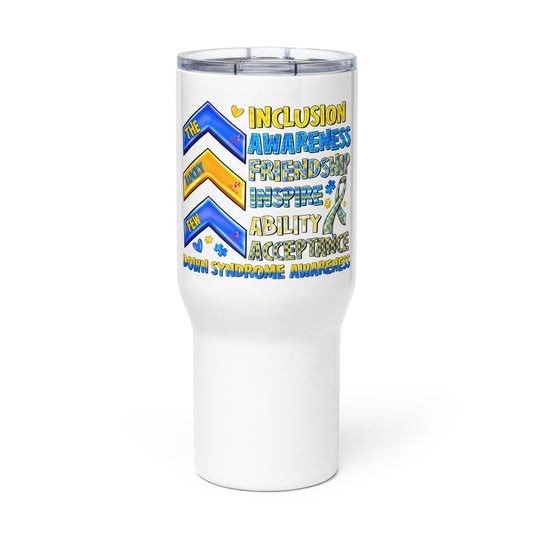 The Lucky Few Down Syndrome Travel mug with a handle