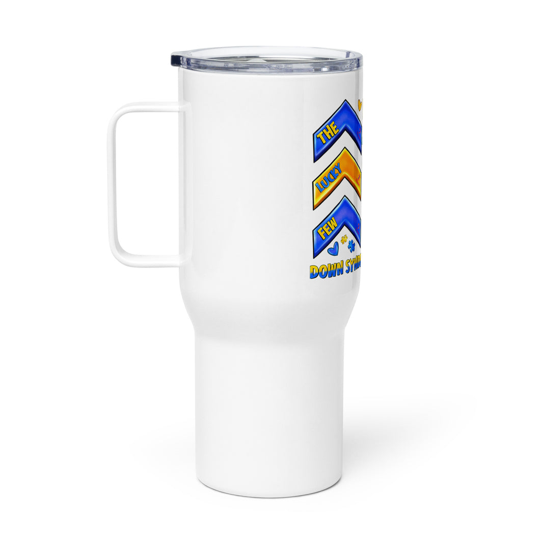 The Lucky Few Down Syndrome Travel mug with a handle