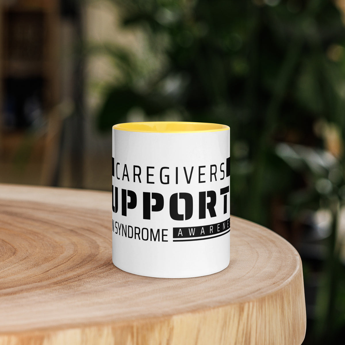 Care Givers Supports Down Syndrome Mug with Color Inside