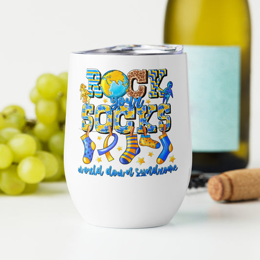Rock Your Socks World Down Syndrome Day Stemless Wine Tumbler