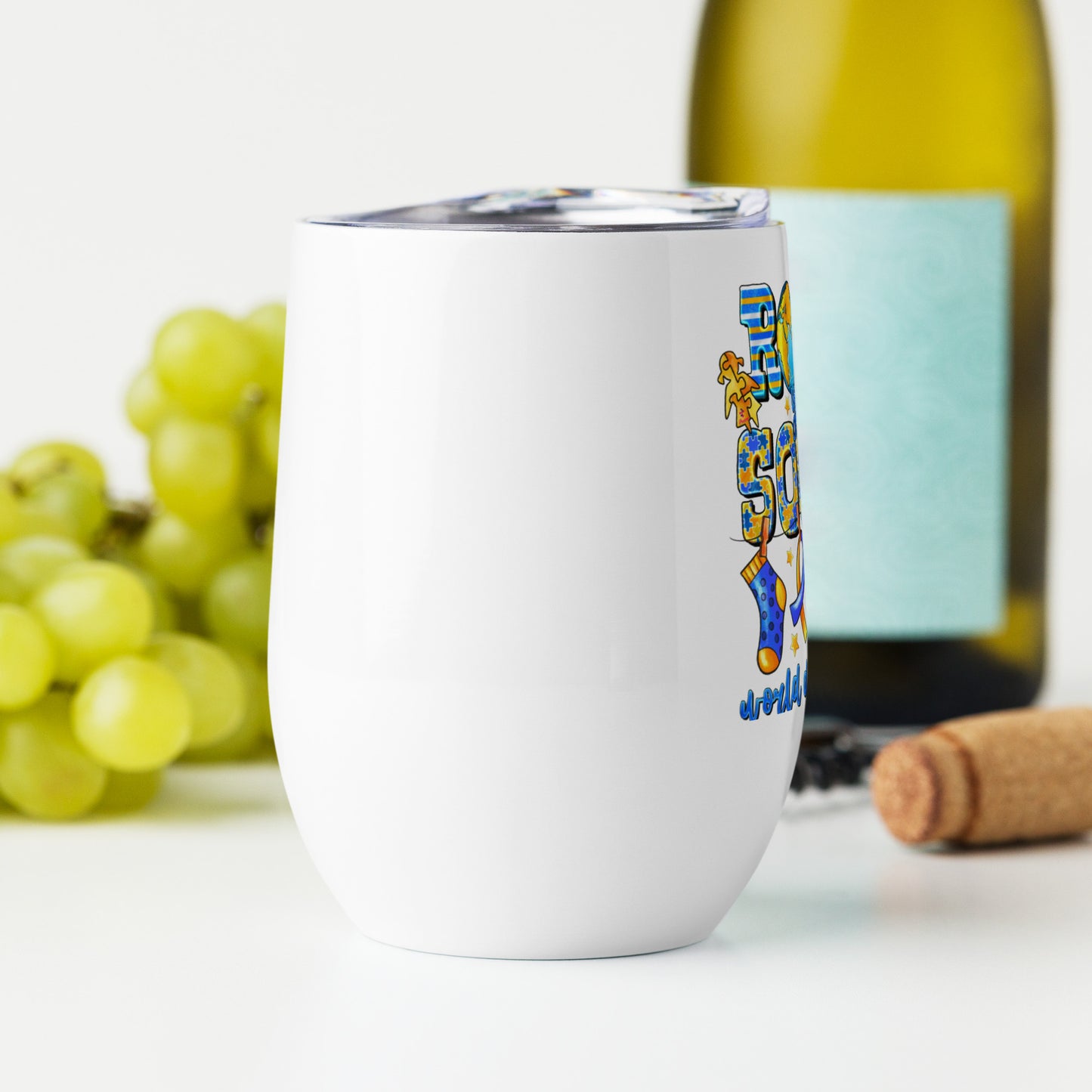Rock Your Socks World Down Syndrome Day Stemless Wine Tumbler