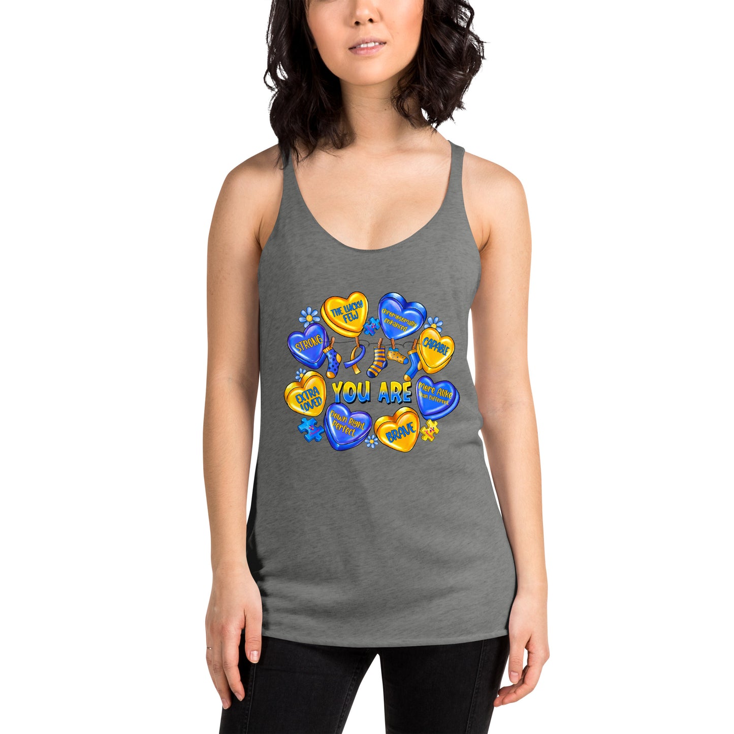 'You Are' Down Syndrome Awareness Women's Racerback Tank