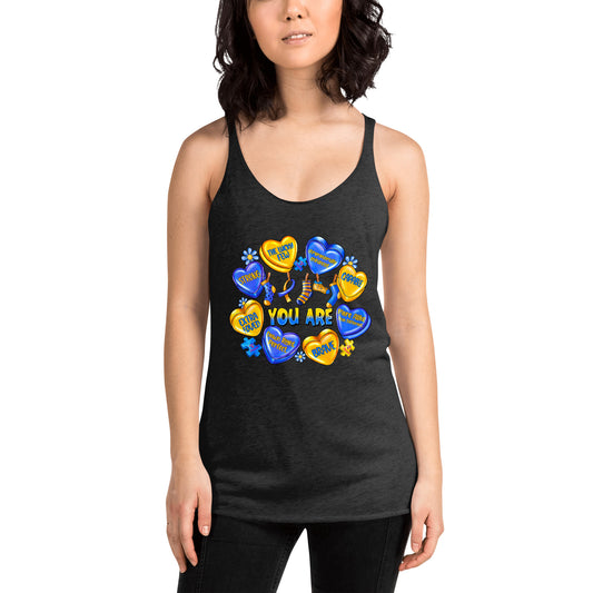 'You Are' Down Syndrome Awareness Women's Racerback Tank