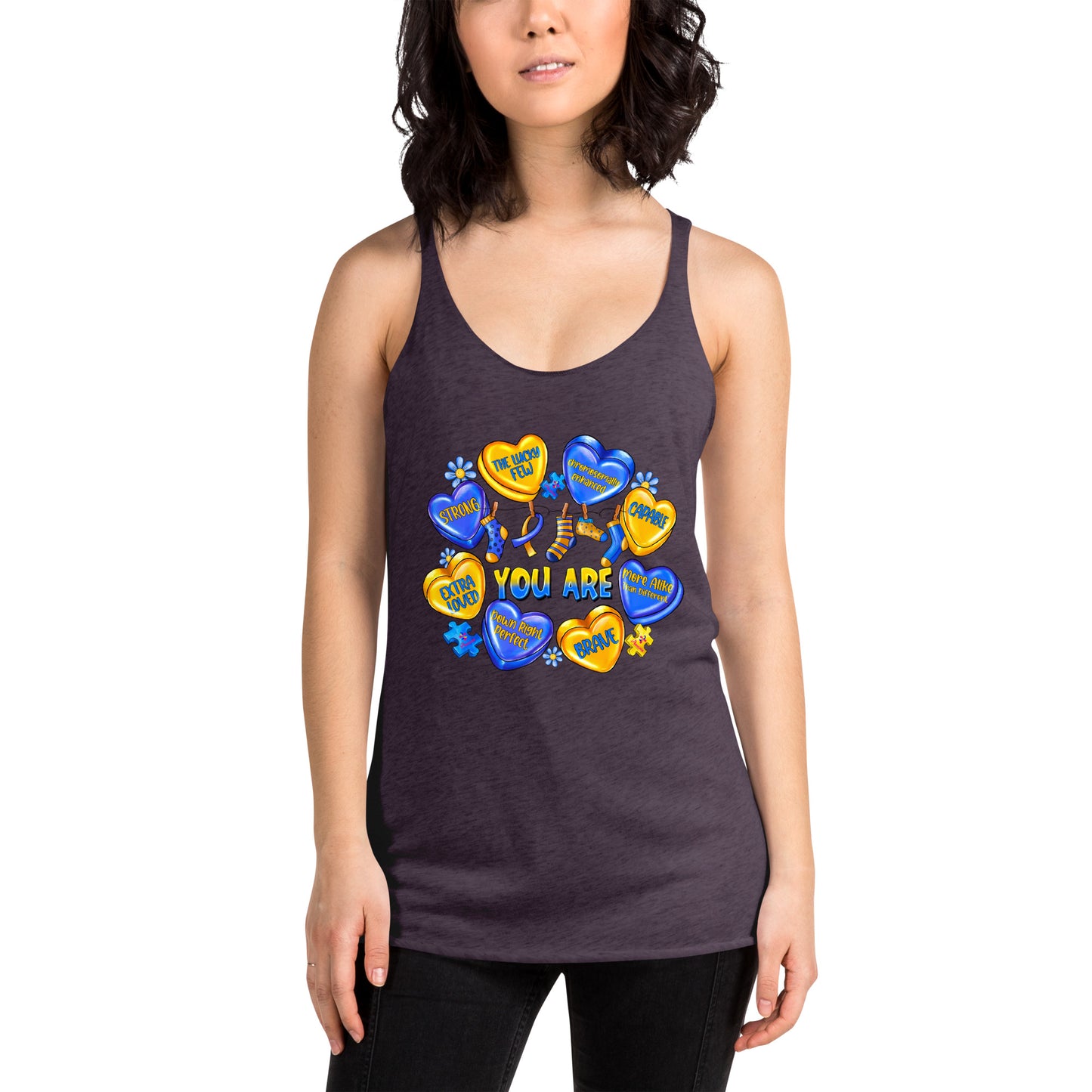 'You Are' Down Syndrome Awareness Women's Racerback Tank