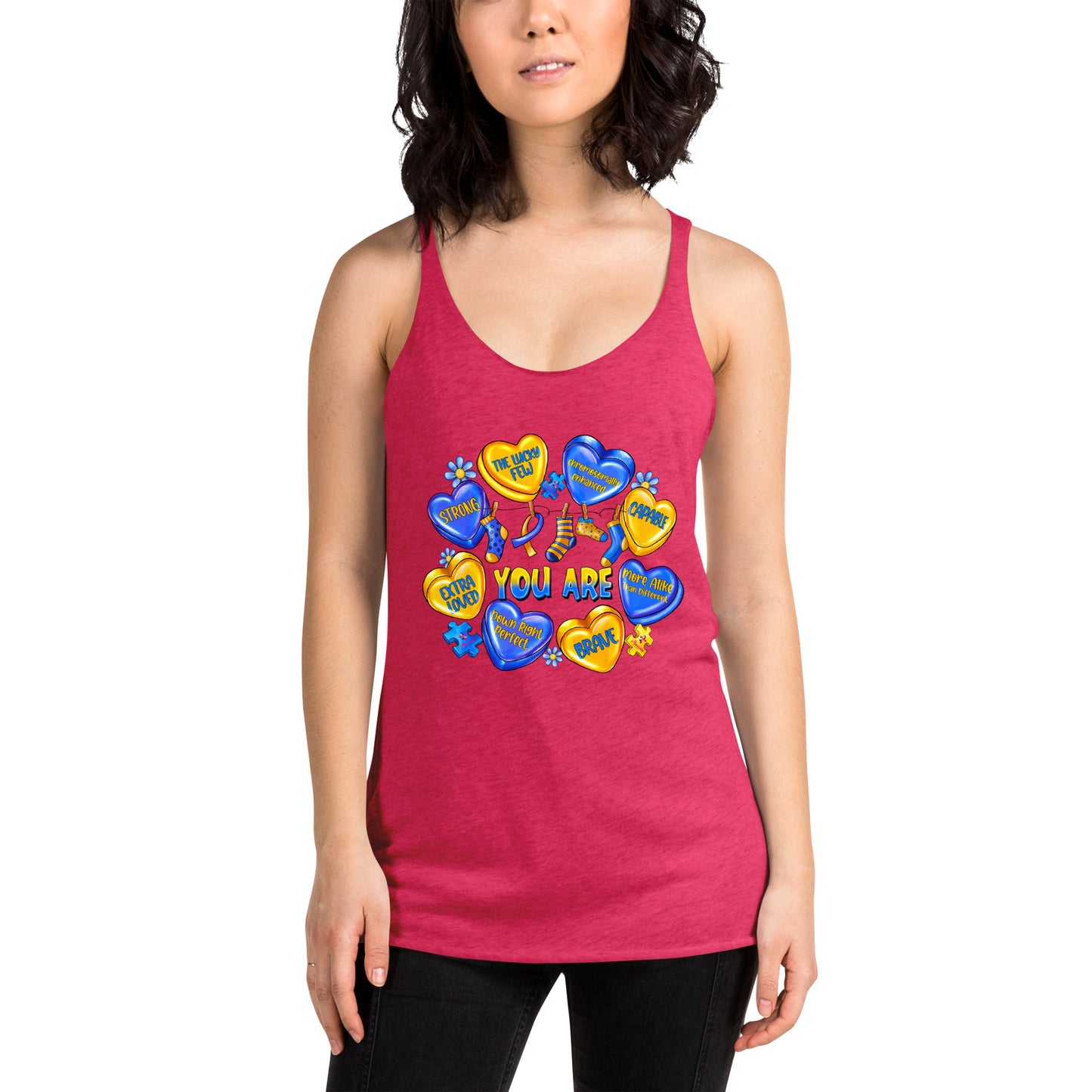 'You Are' Down Syndrome Awareness Women's Racerback Tank