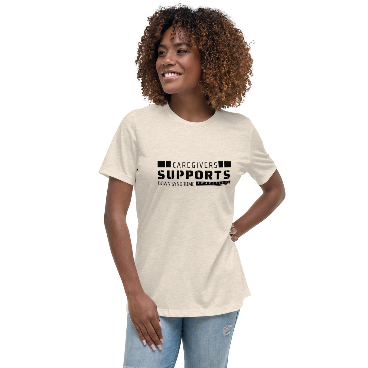 Care Givers  Supports Down Syndrome Women's Relaxed T-Shirt