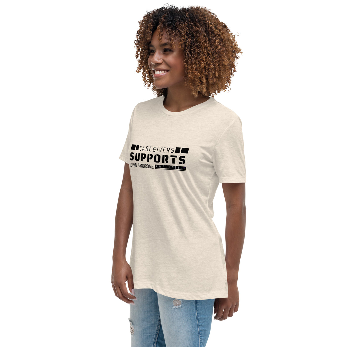 Care Givers  Supports Down Syndrome Women's Relaxed T-Shirt