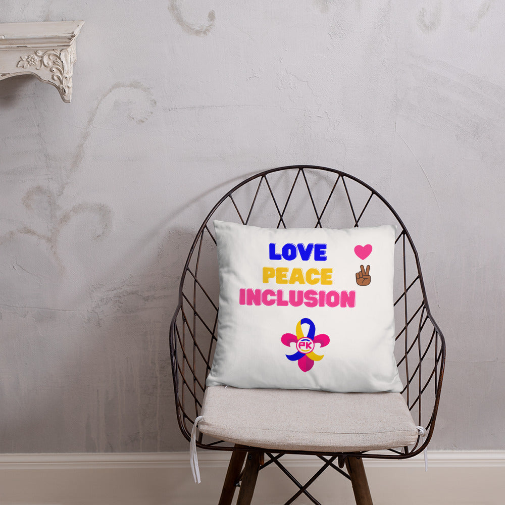 Love Peace Inclusion Basic Pillow