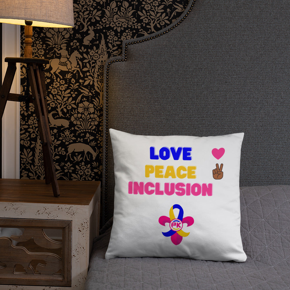 Love Peace Inclusion Basic Pillow