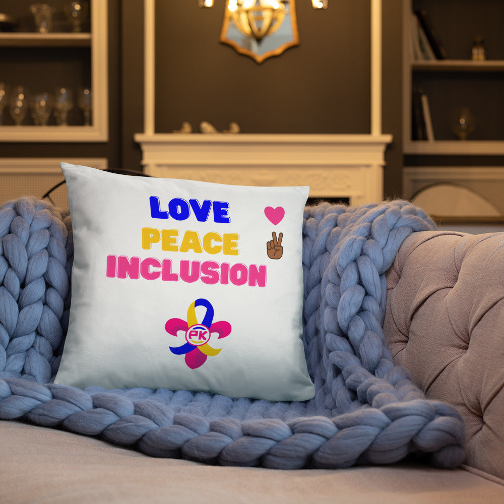 Love Peace Inclusion Basic Pillow