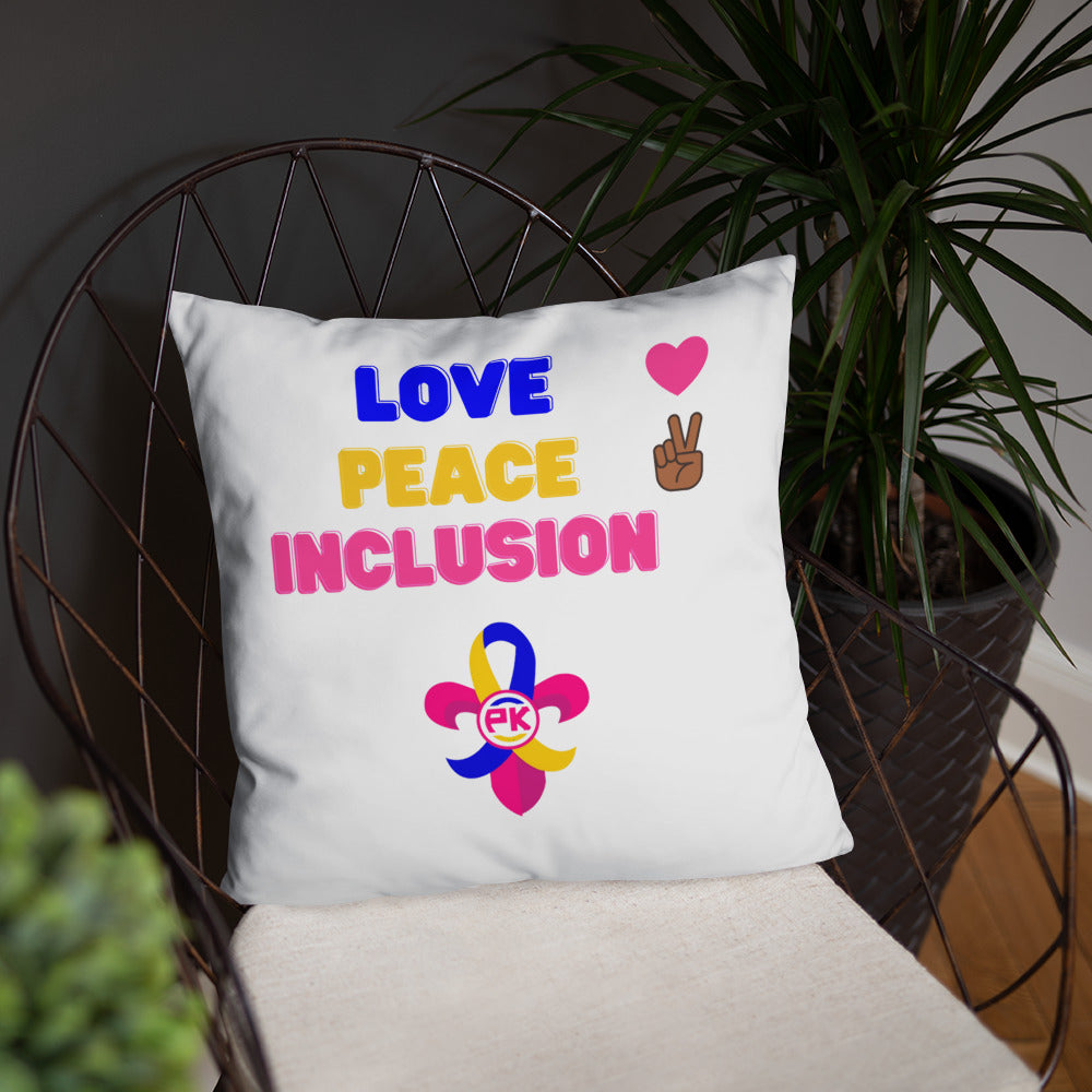 Love Peace Inclusion Basic Pillow