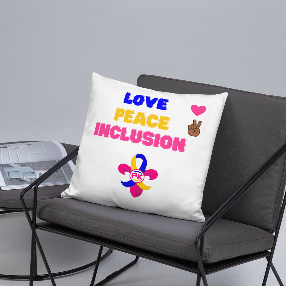 Love Peace Inclusion Basic Pillow