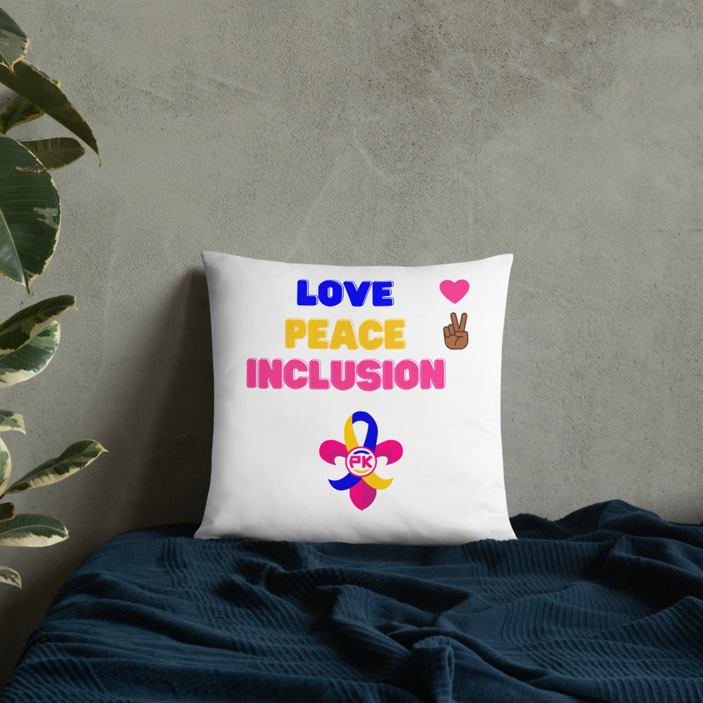 Love Peace Inclusion Basic Pillow