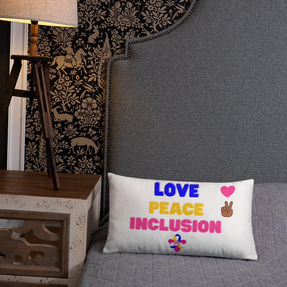 Love Peace Inclusion Basic Pillow