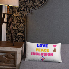 Load image into Gallery viewer, Love Peace Inclusion Basic Pillow
