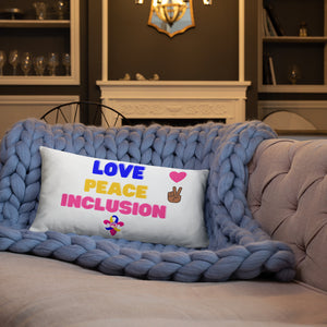 Love Peace Inclusion Basic Pillow