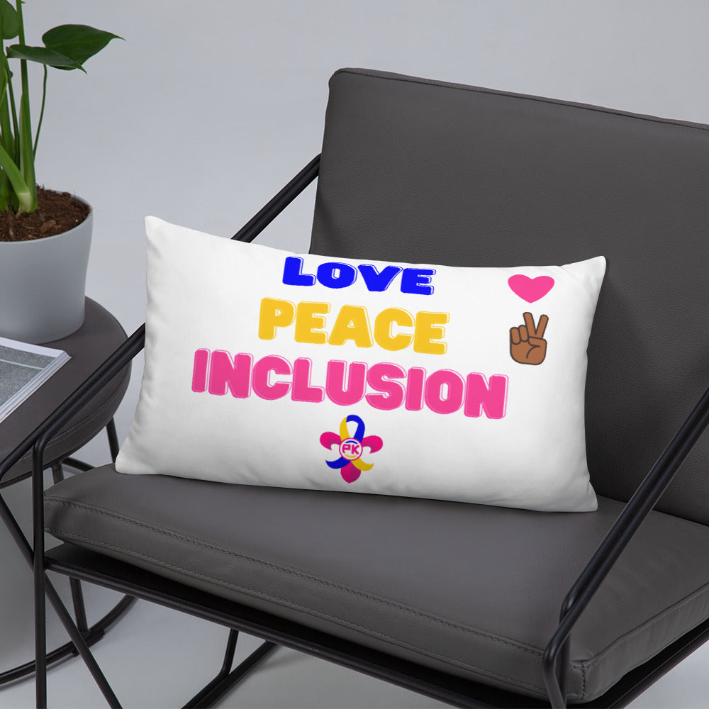 Love Peace Inclusion Basic Pillow